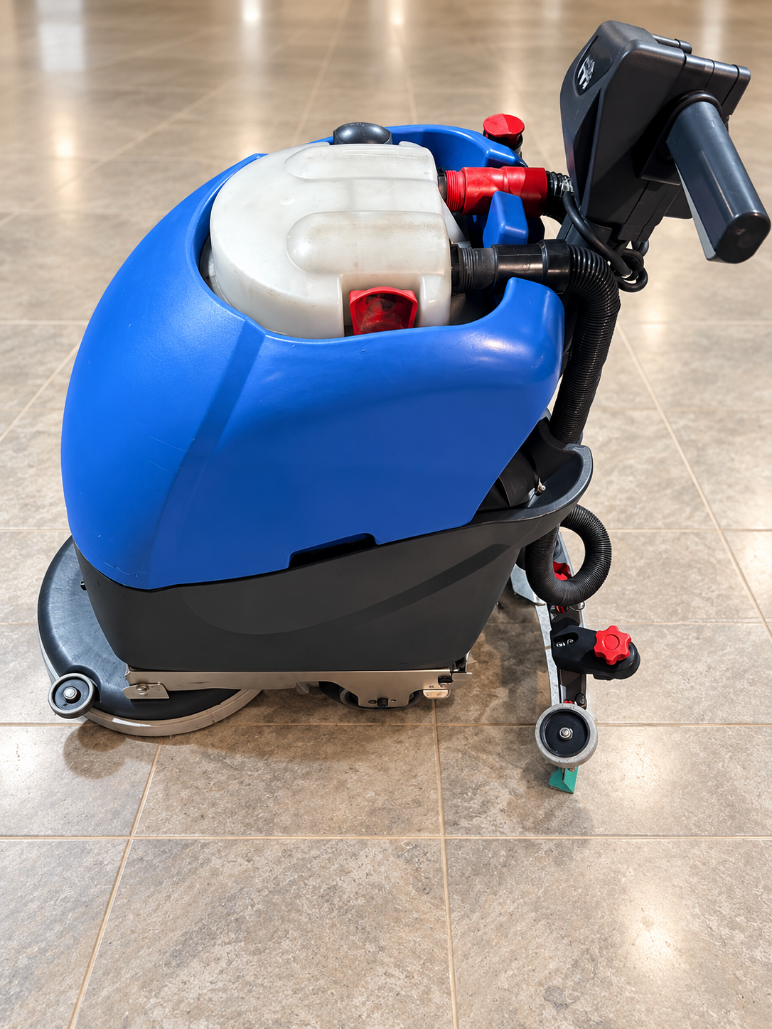 GoWestern walk-behind auto scrubber for controlled floor cleaning